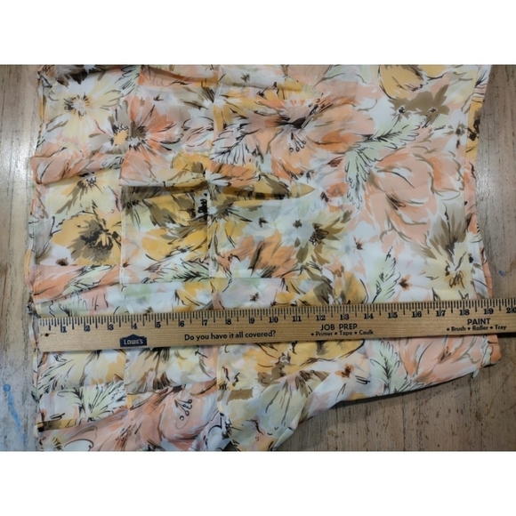 Ann Taylor Loft tiered floral silk skirt with side zip - Picture 5 of 9